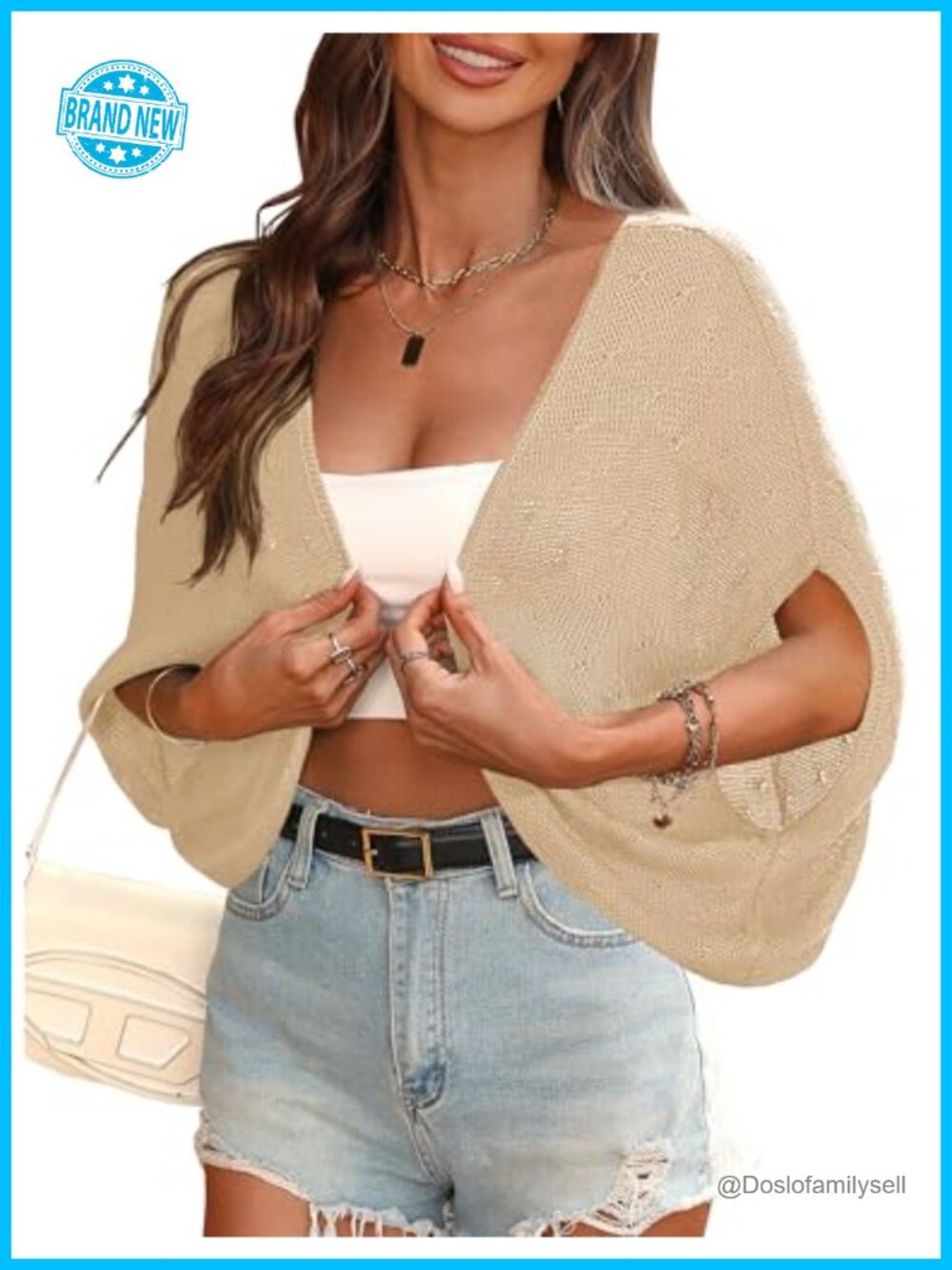 Crochet Cardigan Shrug Short Sleeve Open Front Bolero Knit Cover Up